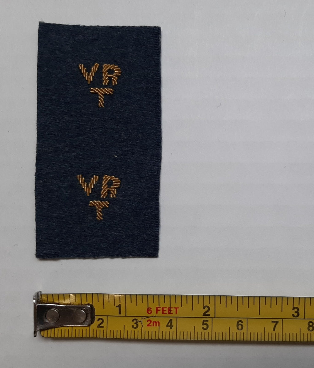 RAF Royal Air Force VRT Badges Mess Dress Old Pattern Hand Embroidered Uncut 1 Pair