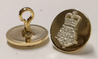 Intelligence Corps Buttons Mounted Silver Insignia on Gold small size 22L