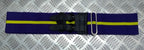 Stable Belt Issue Purple with Yellow Stripe Double Leather Strap 36"
