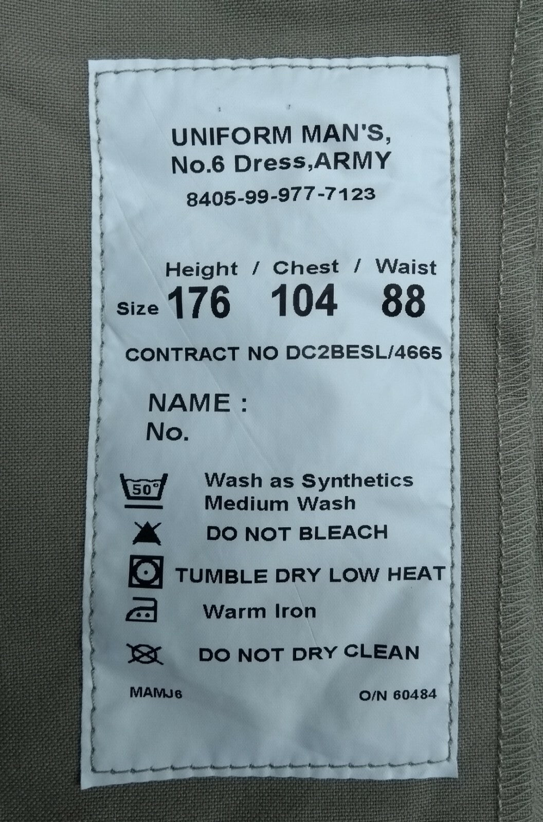 British Army No6 Jacket Number Six Uniform Dress Stone / Safari Issue