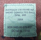 DPM Woodland Bergen Rucksack Old Pattern British Army Short Back IRR INF Frame