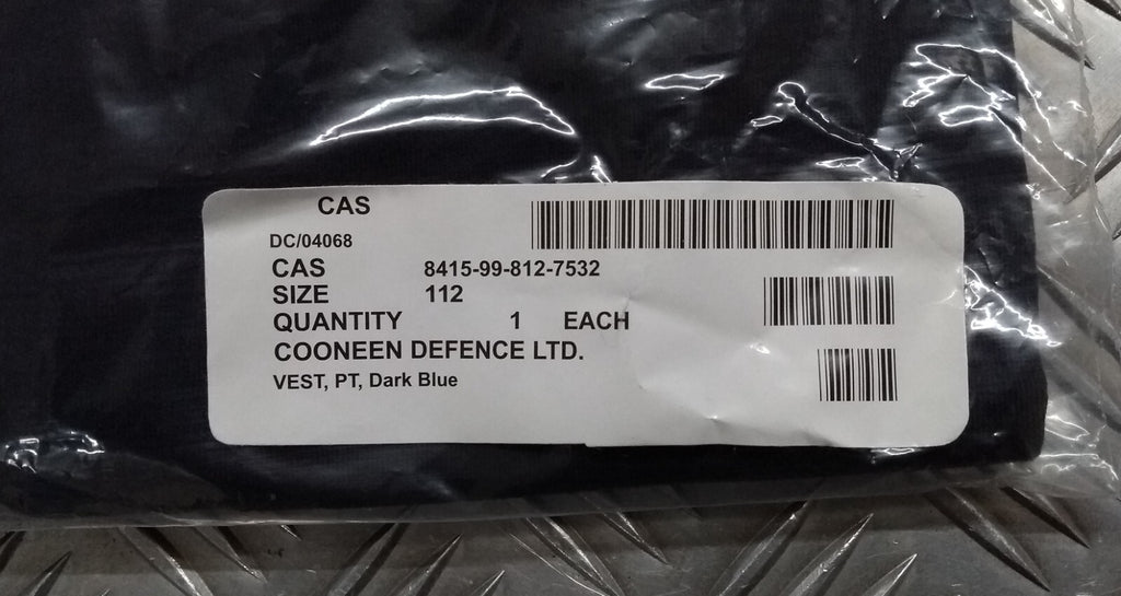 Navy PT Vest 100% Cotton British Naval Physical Training Dark Blue T-Shirt NEW