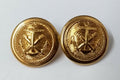 Genuine Naval Artillery Anchor & Cannon Insignia Shank Buttons X2 ASBT199