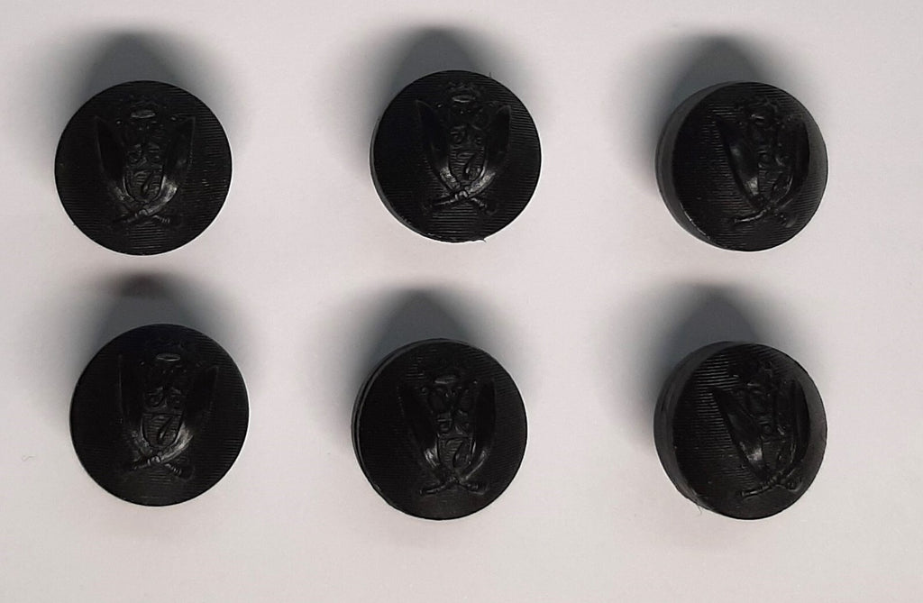 7th Duke of Edinburgh's Own Gurkha Rifles Black Ball Dress Buttons 28L X6