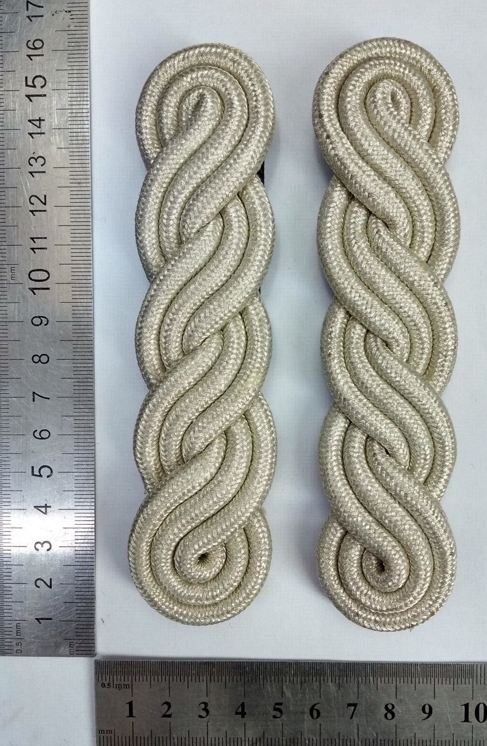 Genuine British Army Officers Ceremonial Silver Wire Cords Shoulder No Rank NEW