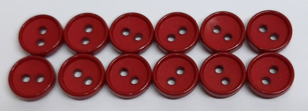 Ex Service Buttons Old Pattern British Made 2 Hole Maroon / Wine Size 11.3mm