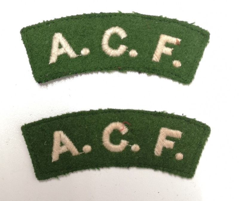 ACF Army Cadet Forces Green Shoulder Patches 1 Pair