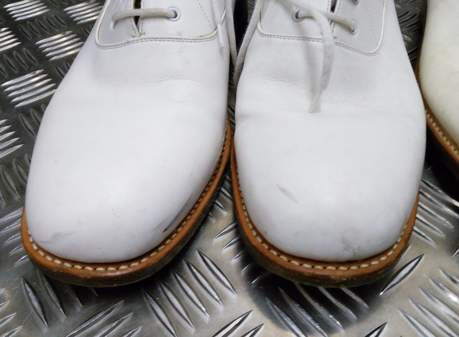 British Navy White Leather Parade / Dress Shoes Mens - Assorted Sizes