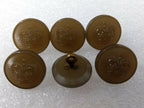 Vintage Mil-spec Old Pattern St Edwards Crown Khaki Buff Ring Backed Buttons NOS