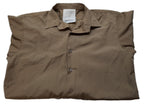 Vintage Combat Shirt Brown / Khaki Dress Long Sleeves Collar Size 16"