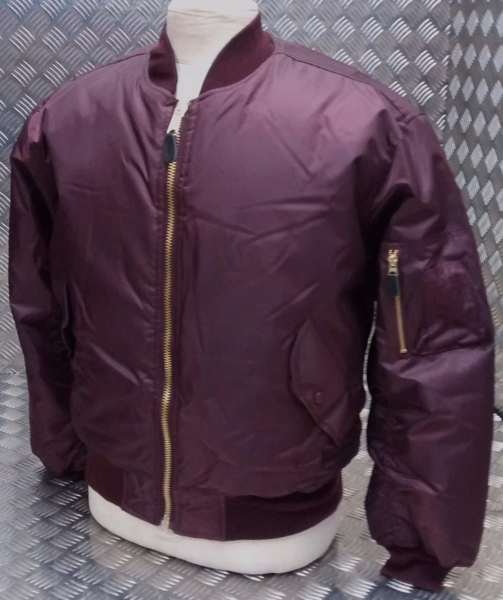 MA1 US Military Style Bomber Jacket Maroon - NEW