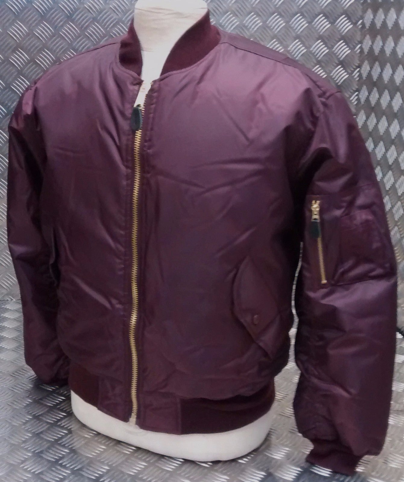 MA1 US Military Style Bomber Jacket Maroon - NEW