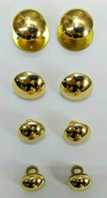 High Quality Gold Coloured Anodized High Sheen Plain Metal Dome Buttons - NEW