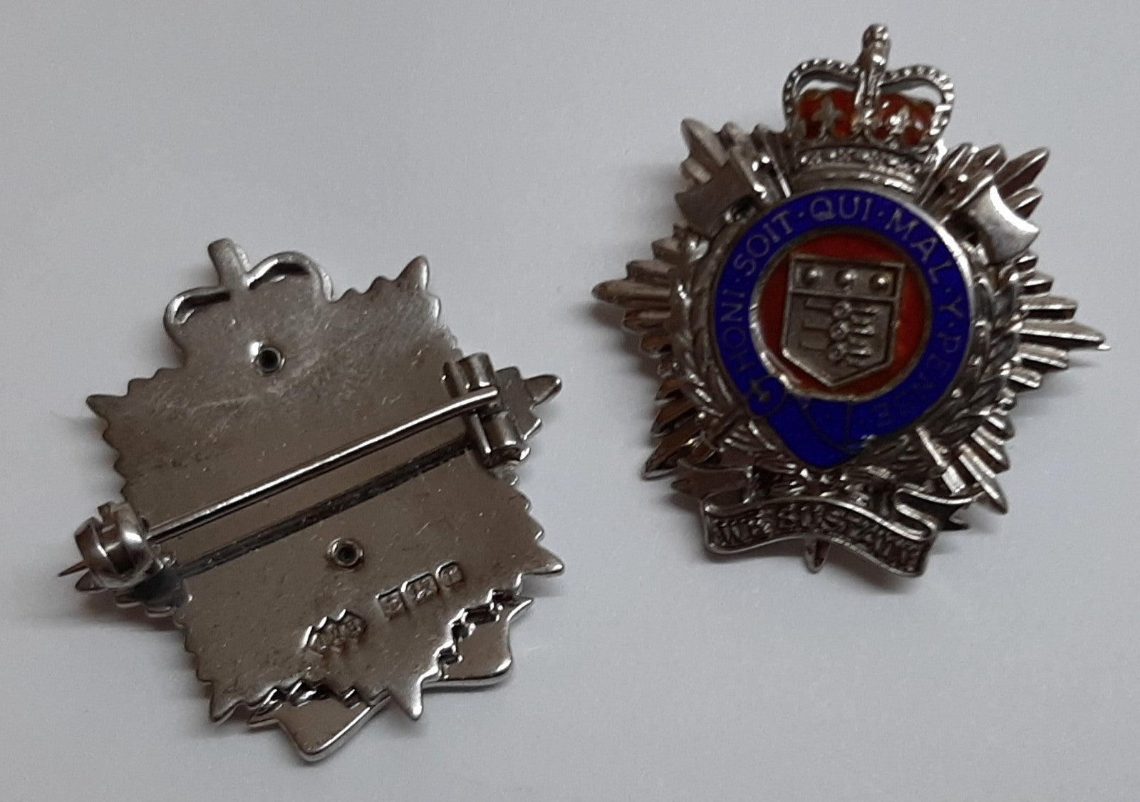 Vintage RLC Insignia Two British Silver Army Collar Badges Royal Logistics Corps
