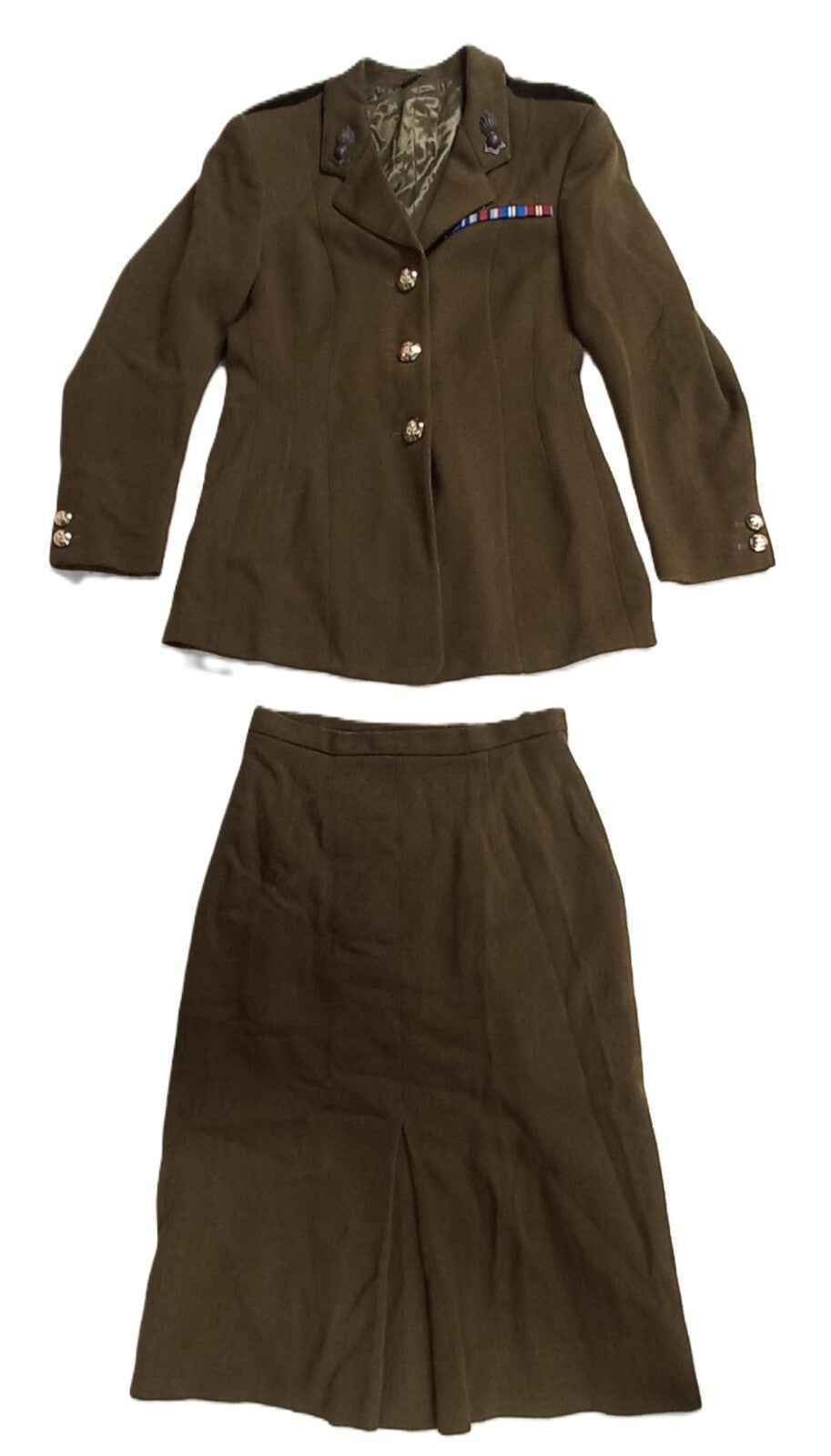 Vintage British Army No2 Suit Number Two Khaki OFC 2 Piece Jacket and Skirt Woman's Goodwood