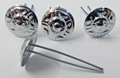 Genuine Issue 13.2mm Chrome Basic Rose Ornament Decorations x 4 NEW