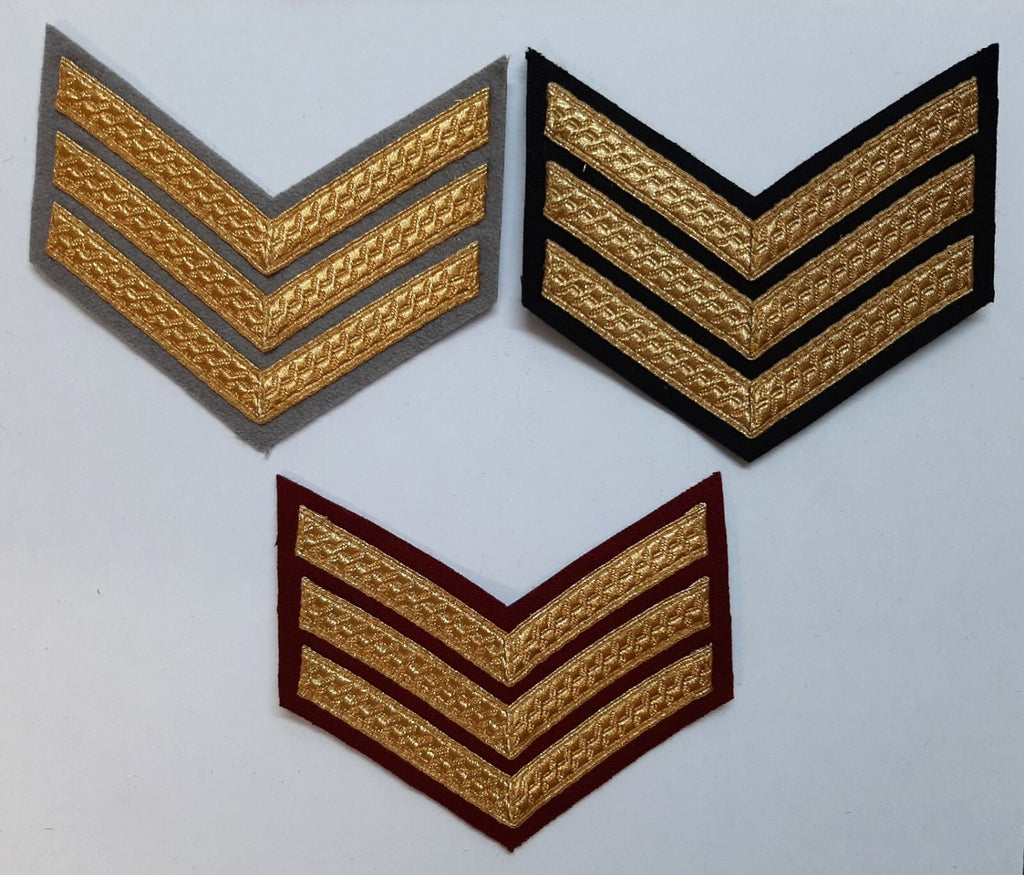 Mess Kit Chevrons 3 Gold Bar British Assorted Back Colours