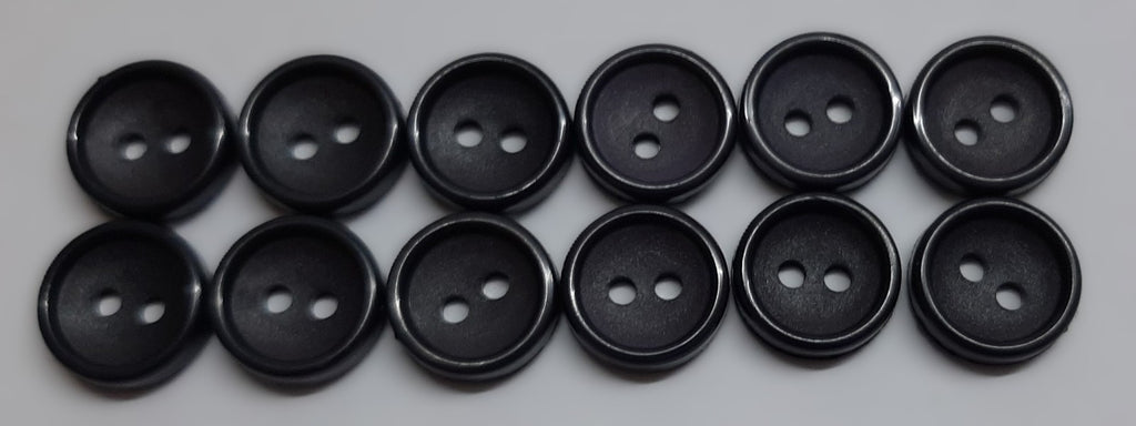 Ex Army Buttons Old Pattern British Made Deep Grey 2 Hole Size 11.3mm