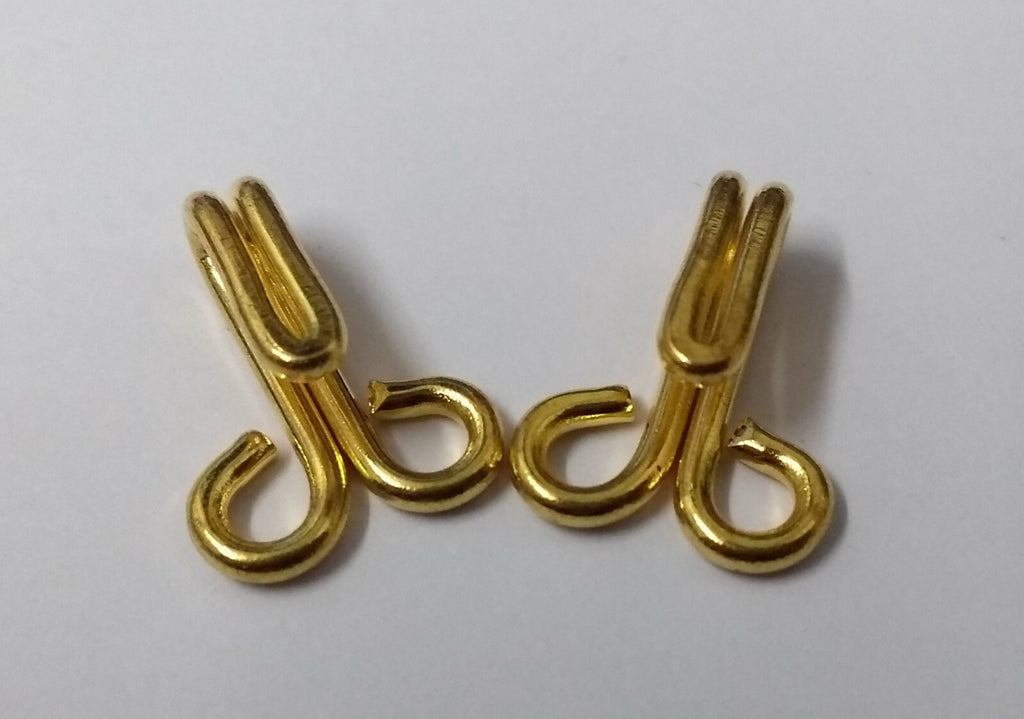 Aiguillette Pipe Cord Chain & Snipe Hooks Gold /Brass Coloured X4 STD82