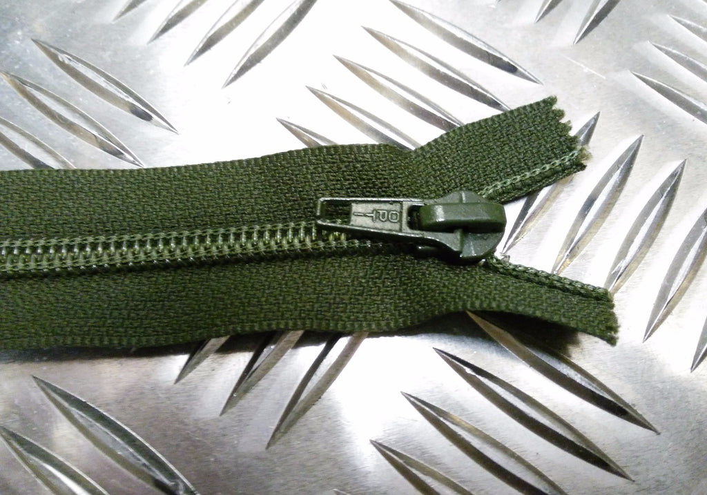 Genuine British OPTI 11" Closed End Green Zip / Zipper H Duty