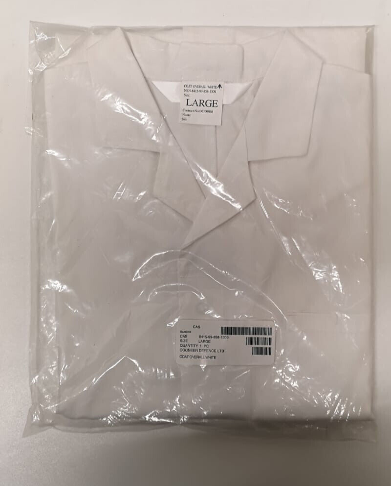 White Coat Overall General Purpose Unisex Genuine British Issue Size Large