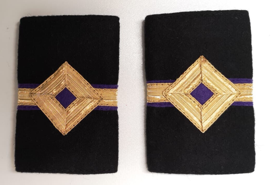 Merchant Navy 4th Engineer Gold/Purple Lace Slides Epaulettes Genuine British