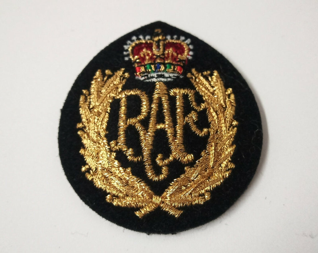 Hat Badge RAF Royal Air Force Braided Cloth Standard Dress Cap Patches X2