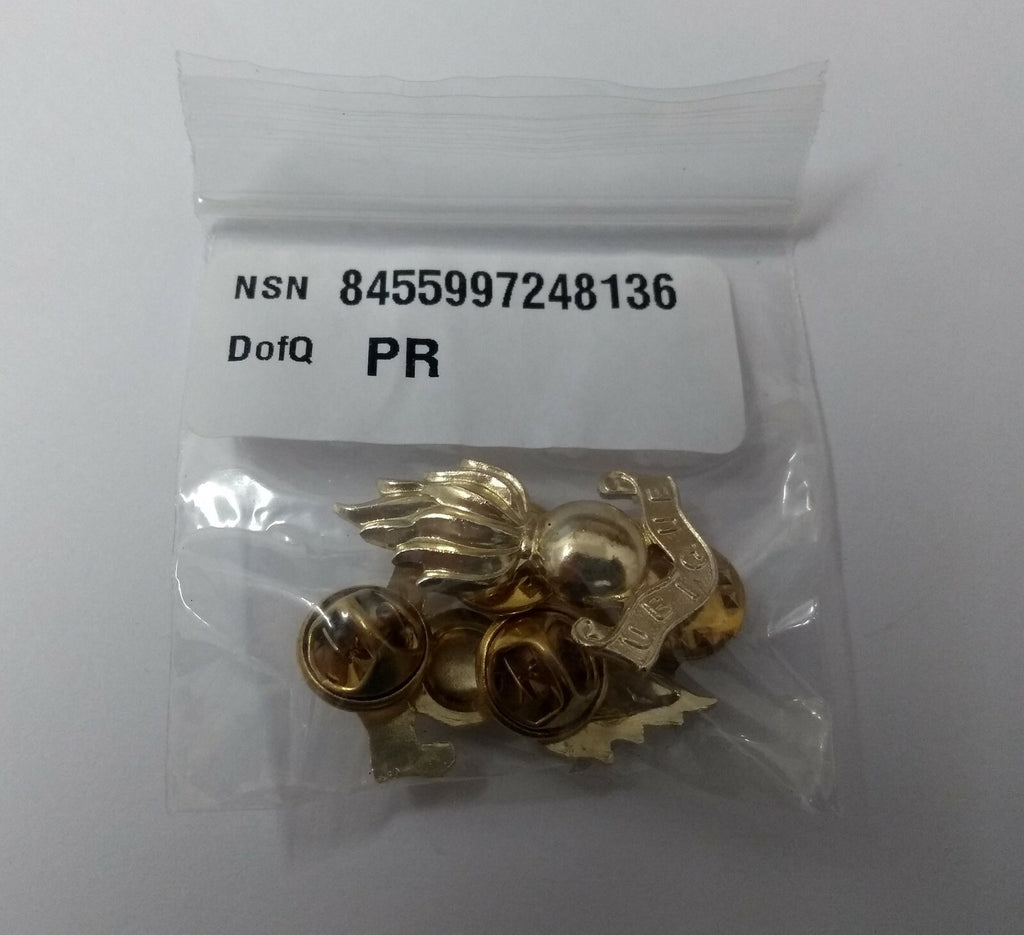 Royal Engineers R.E Collar Dogs Snap Pin