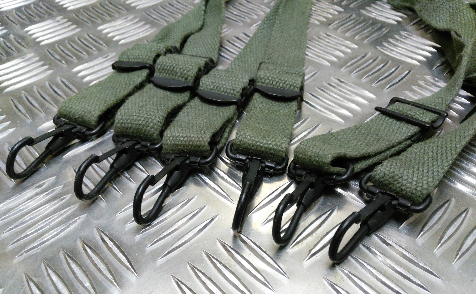 Green Web Yoke / Suspender / Brace 6 Point Strap Genuine Issue- NEW