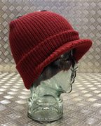 Dark Red / Maroon Peak / Peaked Beanie Hat / Radar Cap - One size - BRAND NEW