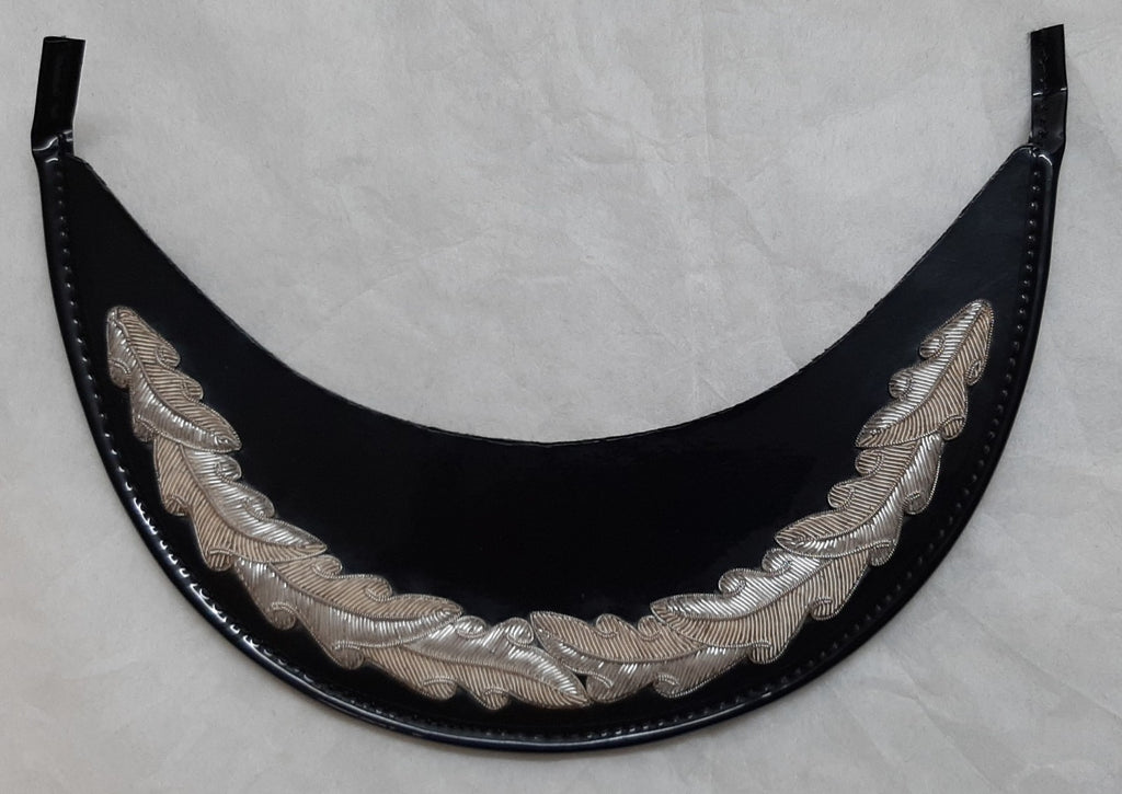 Officers Patent Peak British Forces Dress Hat Visor 1 Row Oak Leaf Silver Wire