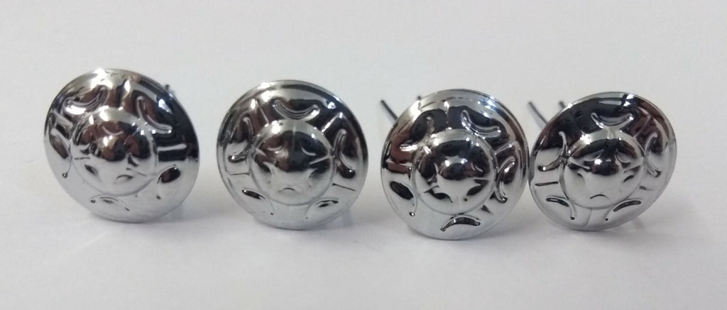 Genuine Issue 13.2mm Chrome Basic Rose Ornament Decorations x 4 NEW