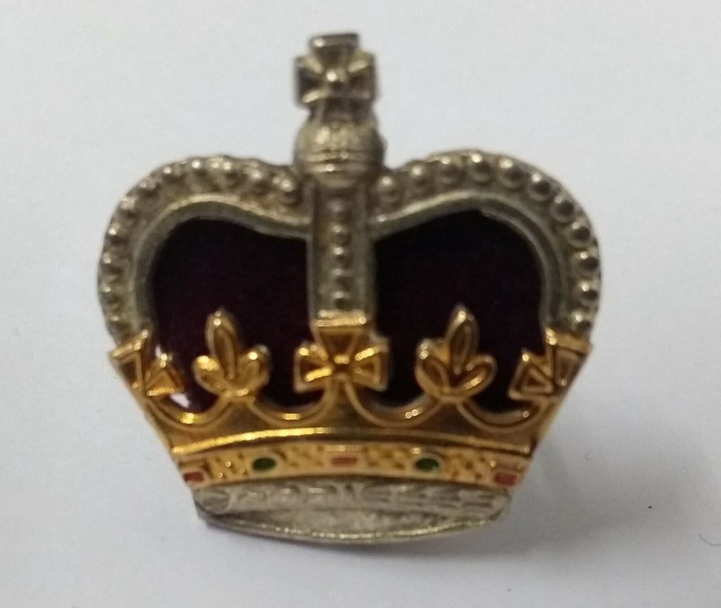 Genuine Vintage British St Edwards Crown Metal Badge Major Rank