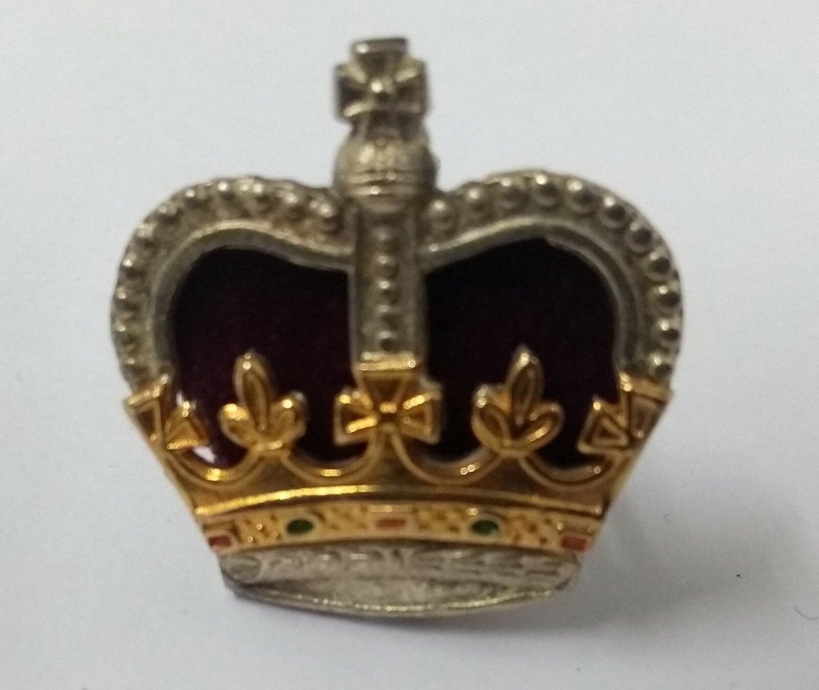 Genuine Vintage British St Edwards Crown Metal Badge Major Rank