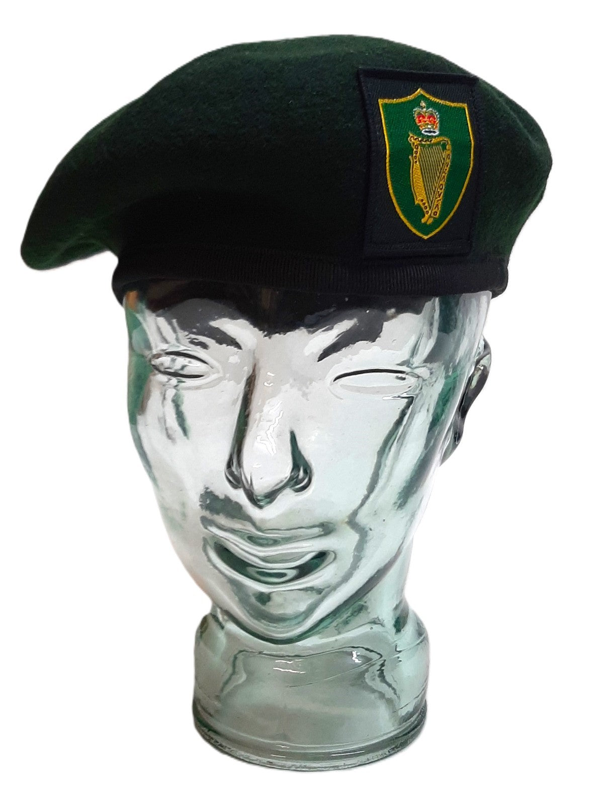 Irish Green Beret With Harp British Army HQ N.I Command Insignia Patch Size 7