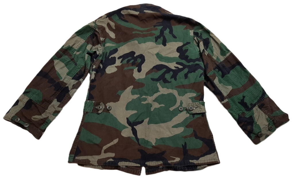 Vintage US Jacket Hot Weather Woodland Camo Ripstop Combat Coat X SMALL