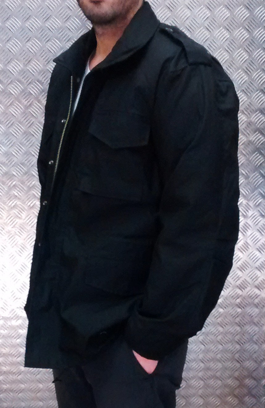 US Military Style M65 Lined Combat Jacket Black NEW