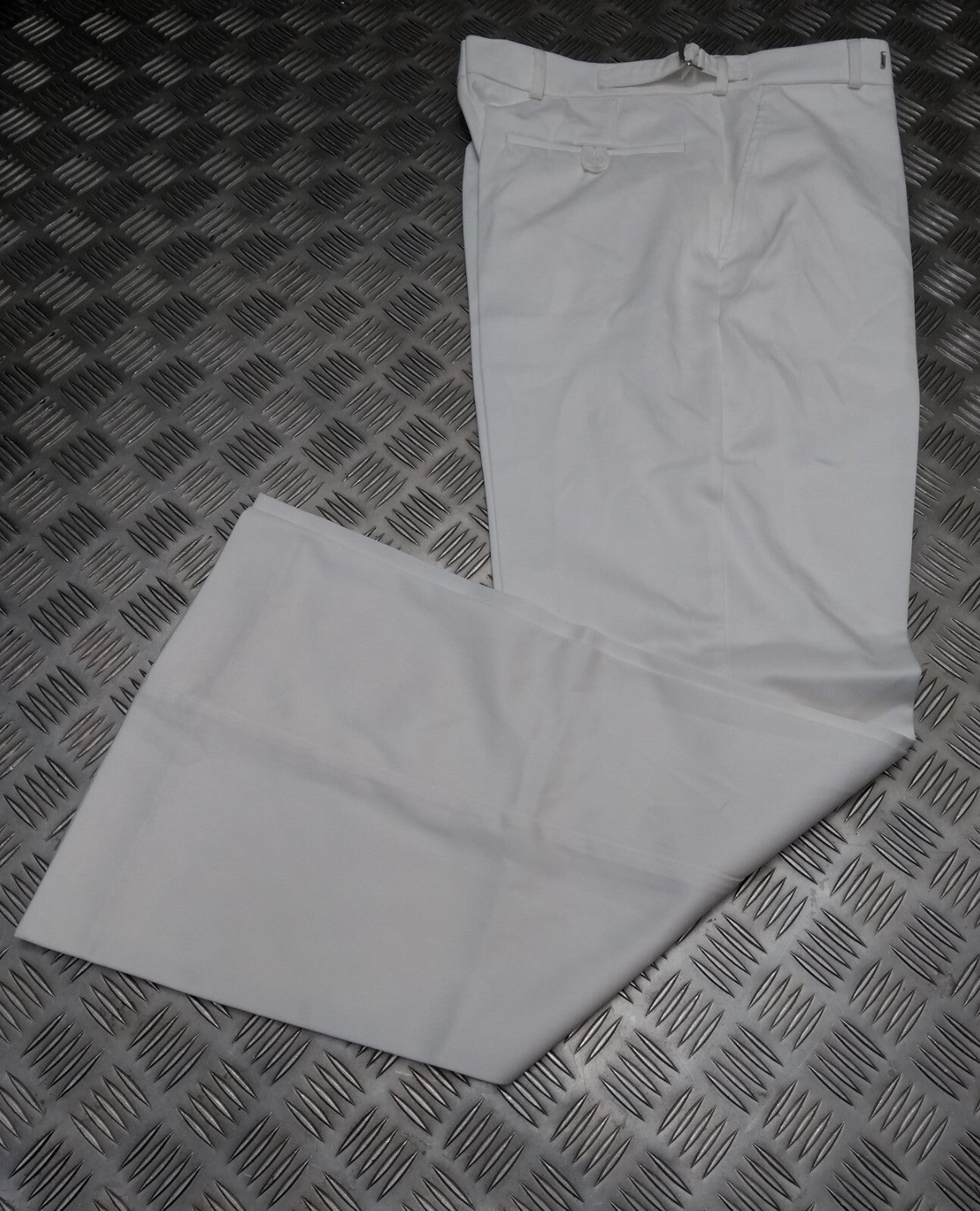 Royal Navy Trousers Class II C2 White Bell Bottomed Flares RN Waist 92cm