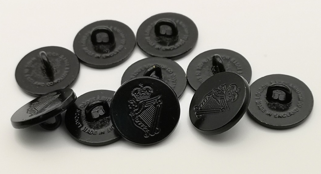 Royal Irish Flat Blazer Buttons Black 26L x5
