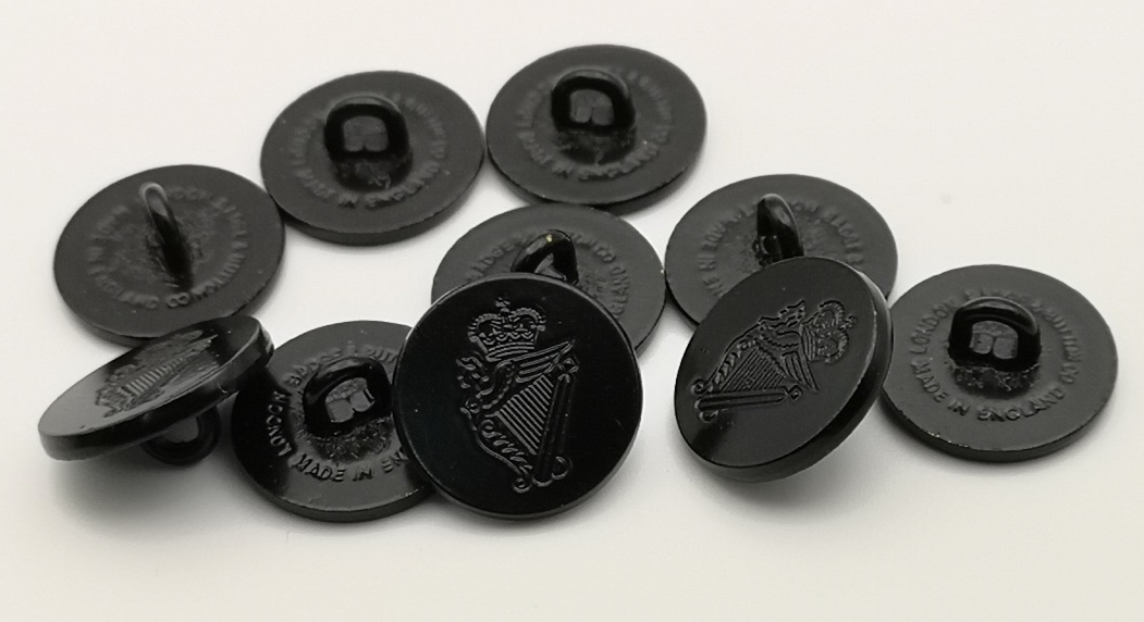 Royal Irish Flat Blazer Buttons Black 26L x5