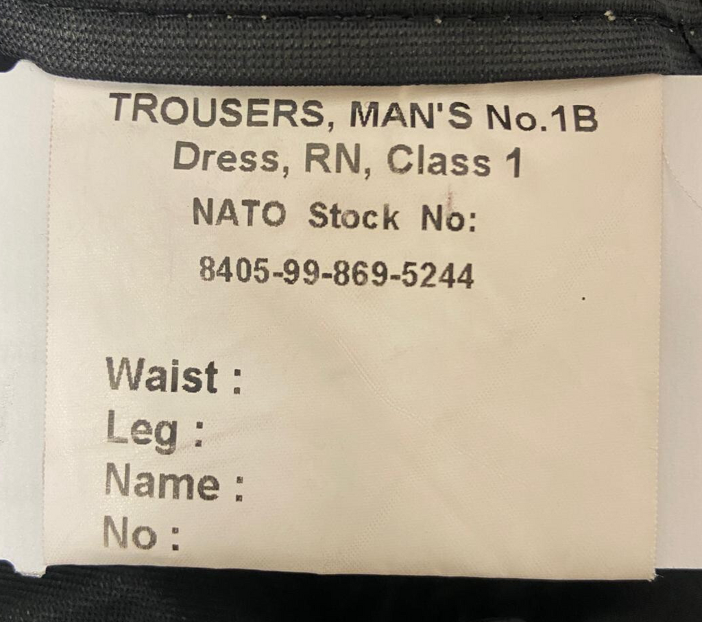 No1B Royal Navy Class 1 RN Naval Trousers British Dress Number One 84cm X-Short