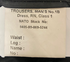 No1B Royal Navy Class 1 RN Naval Trousers British Dress Number One 84cm X-Short