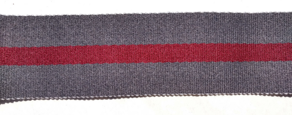 Mid Grey & Maroon 64mm Stable Belt Material Genuine British Made / Sold by 50cm