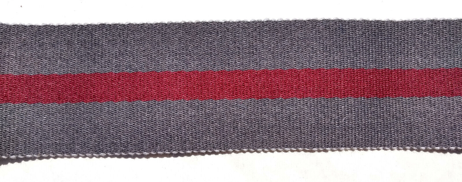 Mid Grey & Maroon 64mm Stable Belt Material Genuine British Made / Sold by 50cm