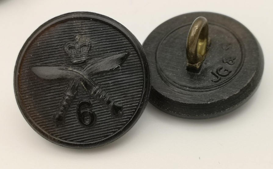 Queen's Own 6th Gurkha Rifles Black Plastic Buttons Size 30L x4