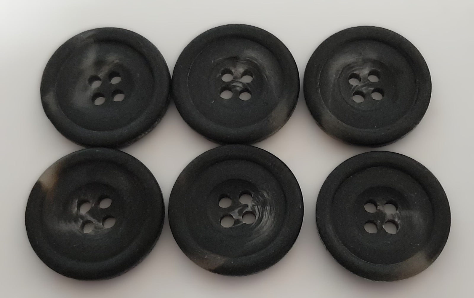Vintage Army Buttons Old Pattern British Mottled Grey 4 Hole Size 22.6mm