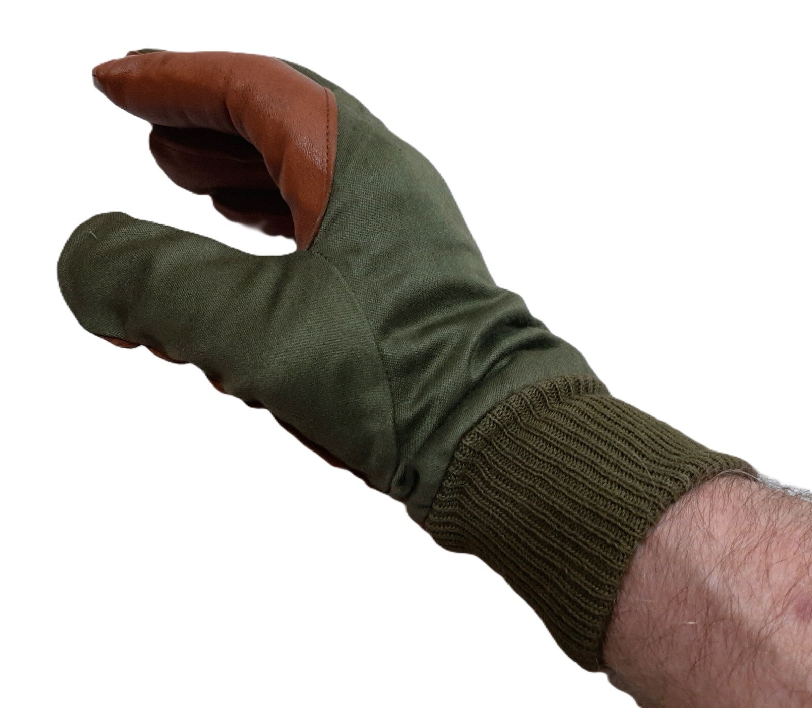 Aircrew Gloves RAF Royal Air Force & British Army 1980s Pattern Leather Palm Cotton Lined NOS