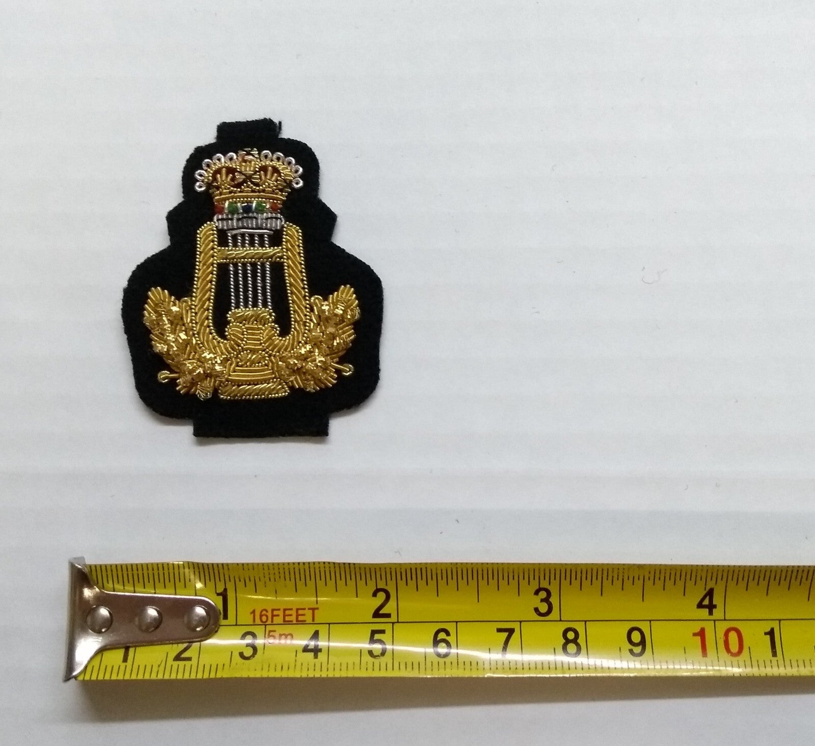 Mess Kit Badge Crown & Lyre British Forces Musician Bands Embroidered Arm Patch