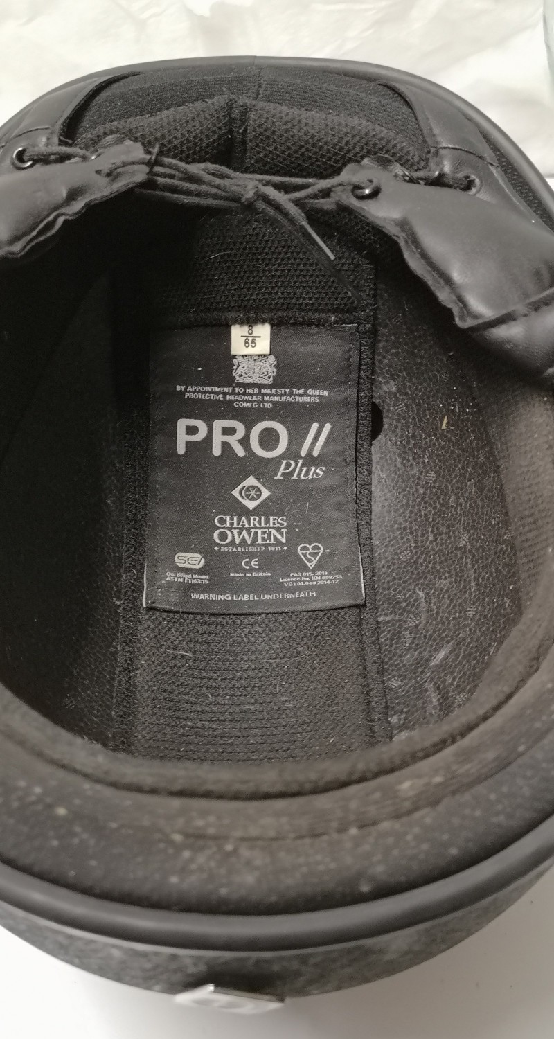 Charles Owen Helmet Pro Plus 2 Jockey / Equestrian Black Size 65cm
