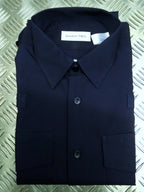 Blue Shirt Long Sleeve Double Two Brand Working Dress Navy Blue NEW